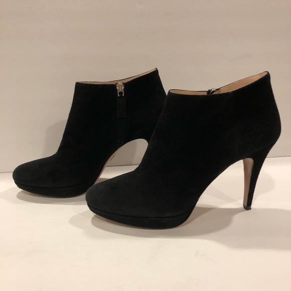Prada suede ankle boots booties black 40 / 9-9.5 - Picture 1 of 11